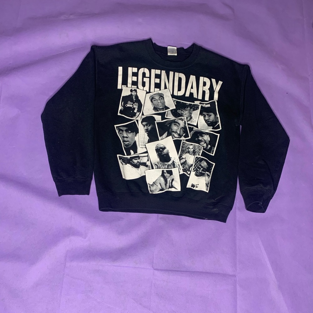 All black legendary cooped neck sweater